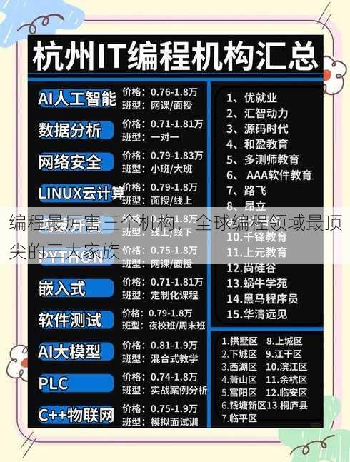 编程最厉害三个机构