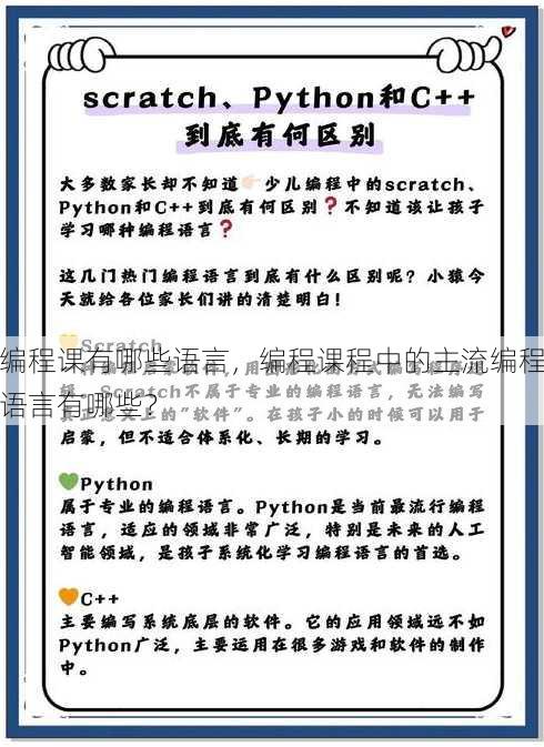 编程课有哪些语言