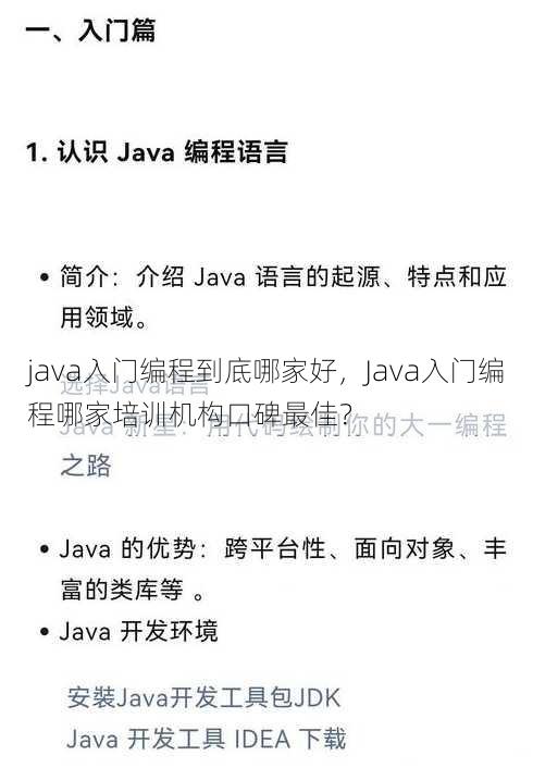 java入门编程到底哪家好