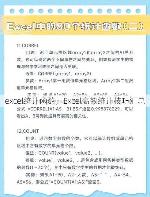 excel统计函数