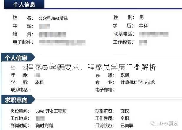程序员学历要求