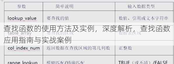 查找函数的使用方法及实例