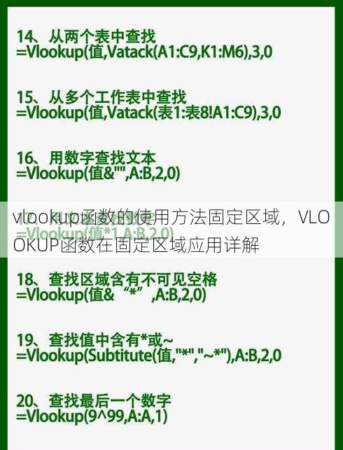 vlookup函数的使用方法固定区域