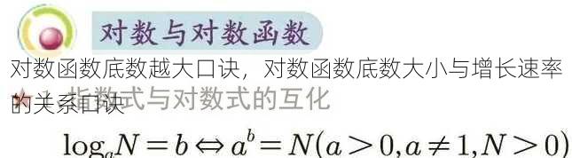 对数函数底数越大口诀