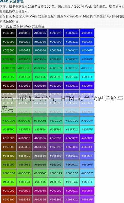 html中的颜色代码