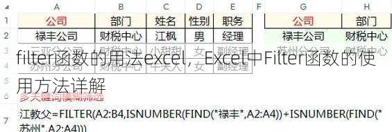 filter函数的用法excel
