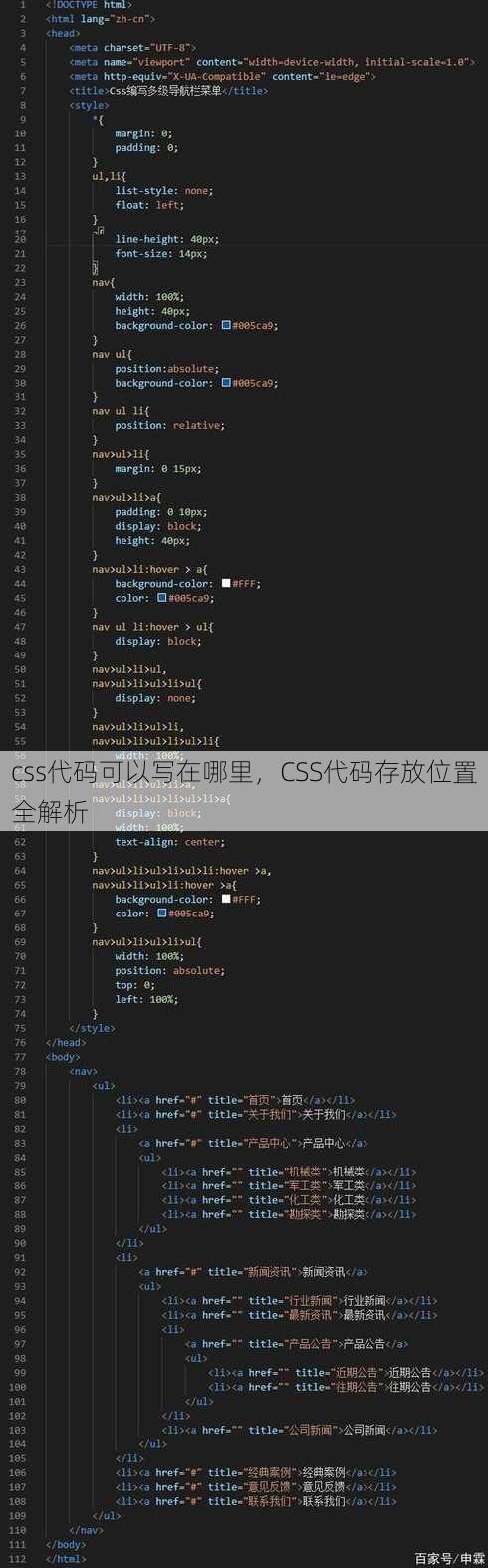 css代码可以写在哪里