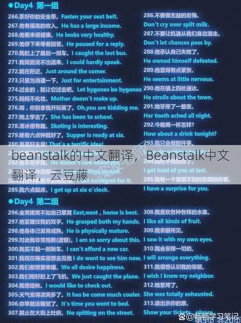 beanstalk的中文翻译