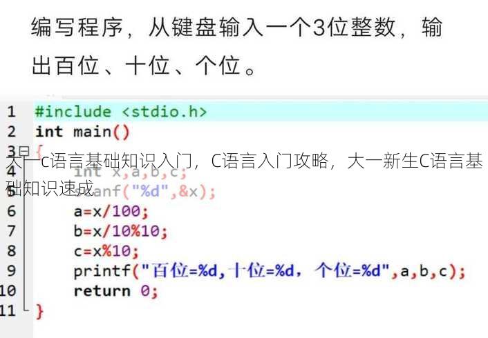 大一c语言基础知识入门