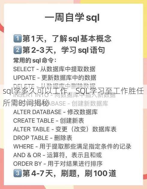 sql学多久可以工作