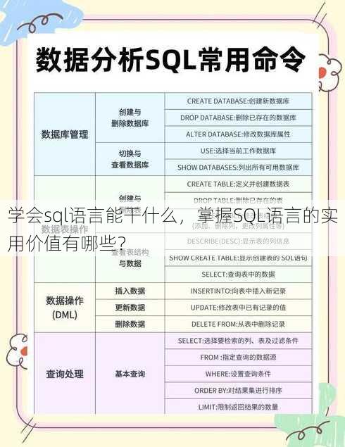 学会sql语言能干什么