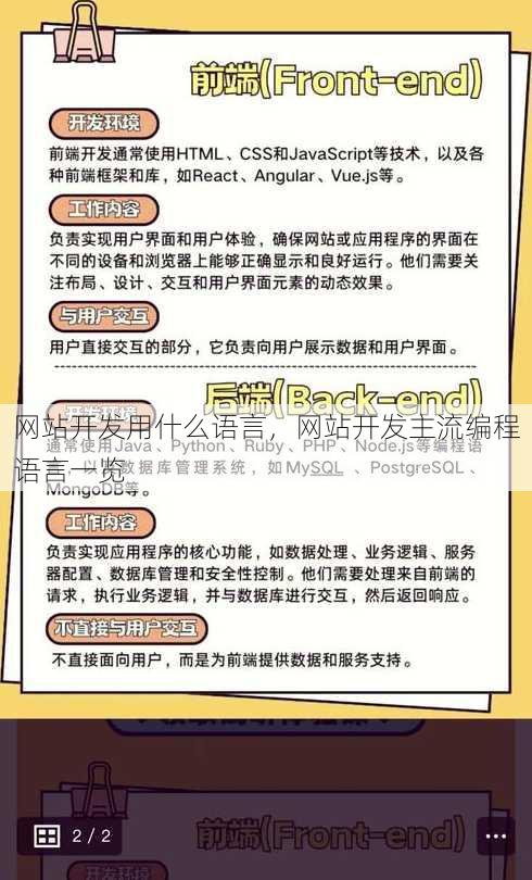 网站开发用什么语言
