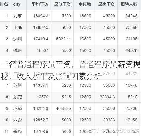 一名普通程序员工资