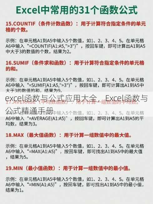 excel函数与公式应用大全