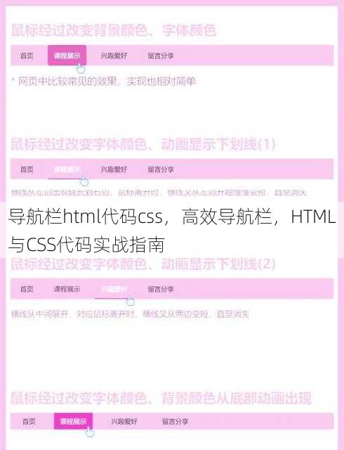 导航栏html代码css