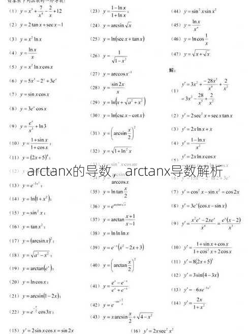 arctanx的导数