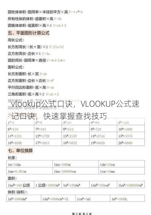 vlookup公式口诀