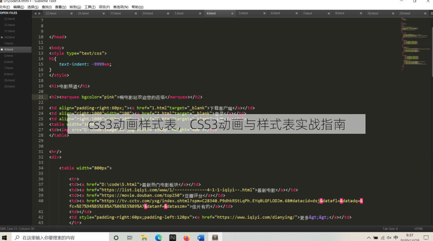 css3动画样式表