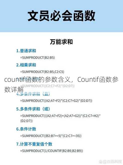 countif函数的参数含义