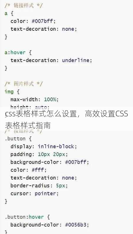 css表格样式怎么设置