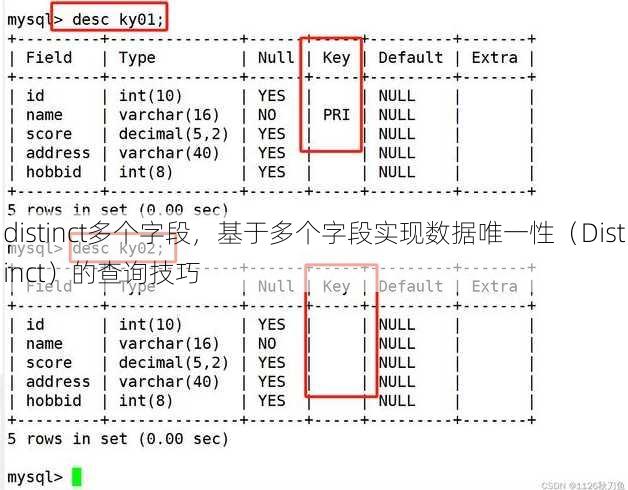 distinct多个字段