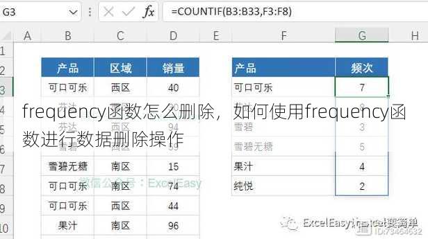 frequency函数怎么删除