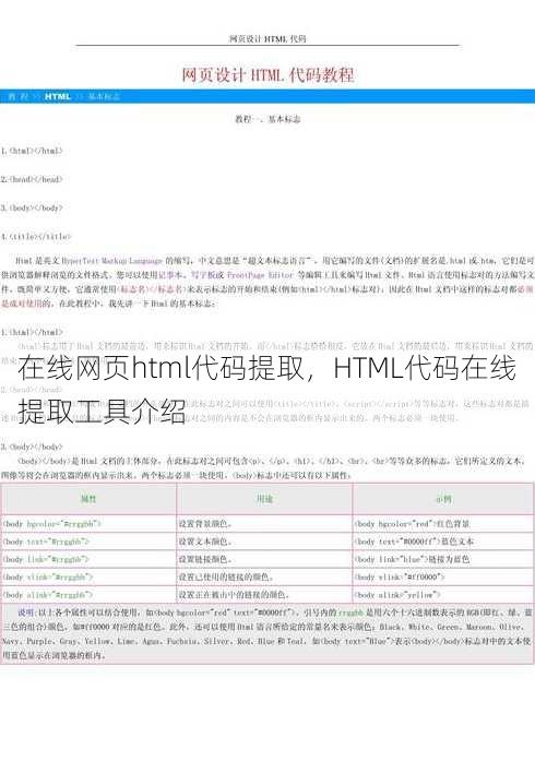 在线网页html代码提取