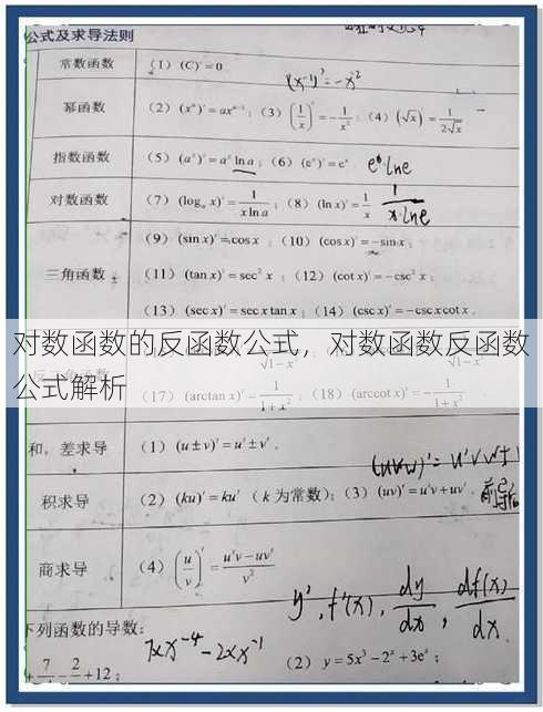 对数函数的反函数公式