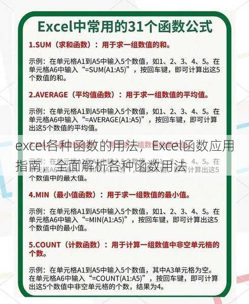 excel各种函数的用法