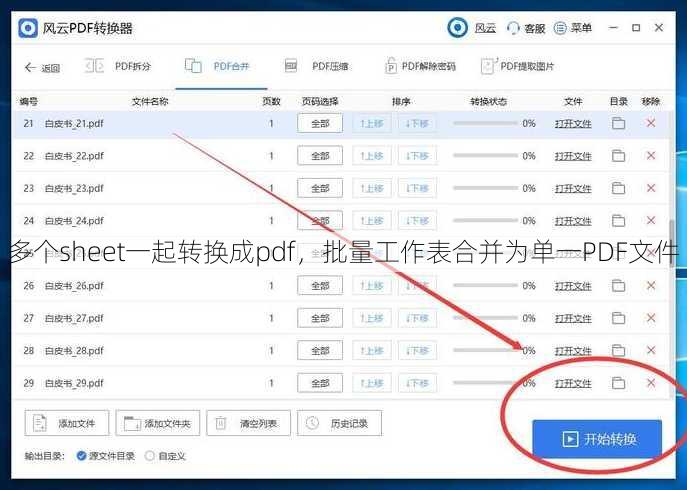 多个sheet一起转换成pdf