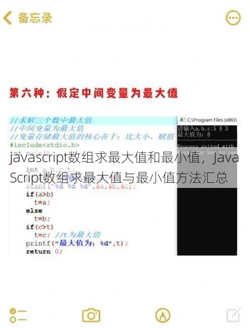 javascript数组求最大值和最小值