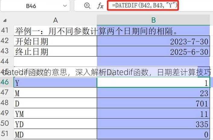 datedif函数的意思