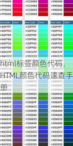html标签颜色代码