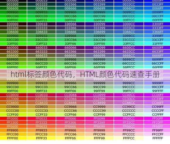 html标签颜色代码