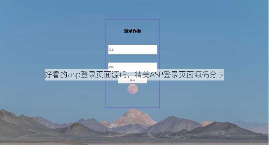 好看的asp登录页面源码