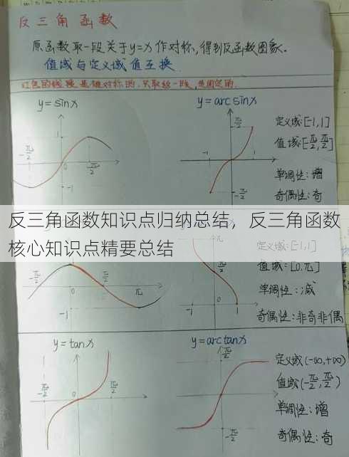 反三角函数知识点归纳总结