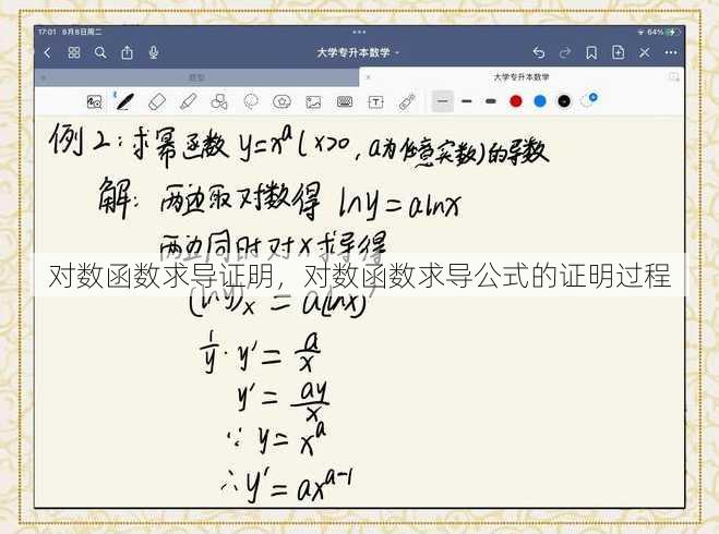 对数函数求导证明