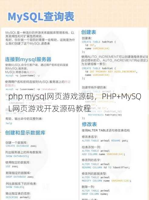 php mysql网页游戏源码