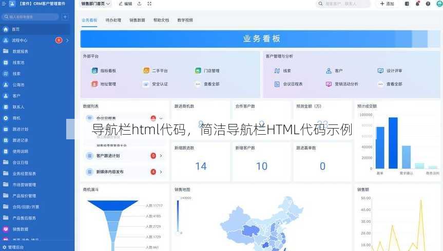 导航栏html代码