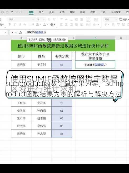 sumproduct函数计算结果为零