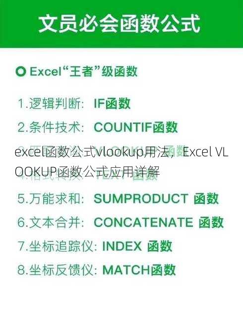 excel函数公式vlookup用法
