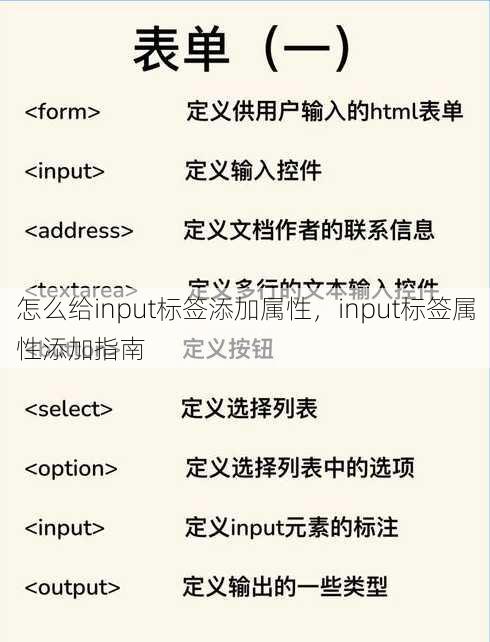 怎么给input标签添加属性