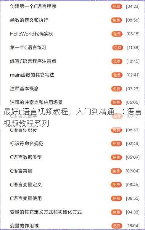 最好c语言视频教程