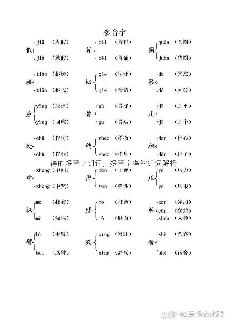 得的多音字组词