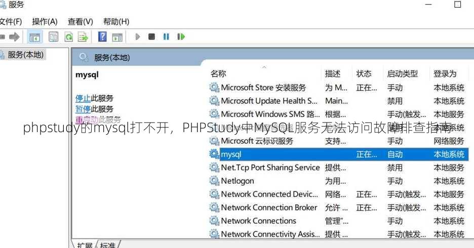 phpstudy的mysql打不开