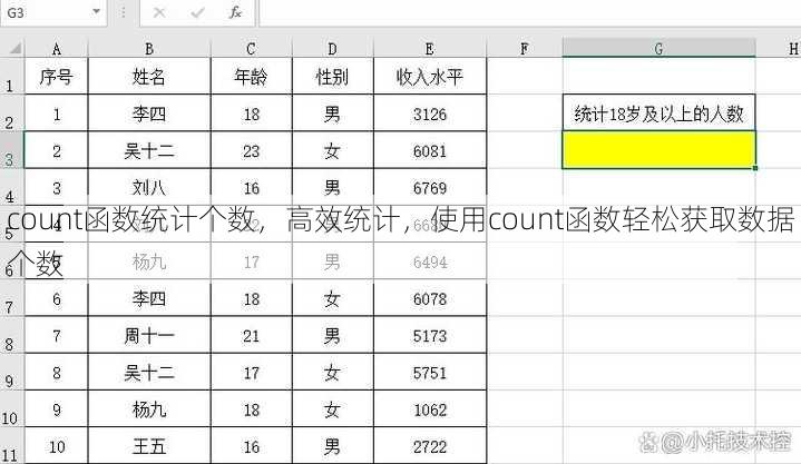 count函数统计个数
