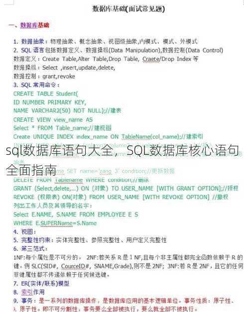sql数据库语句大全
