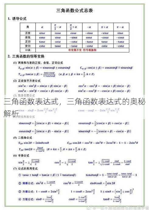 三角函数表达式