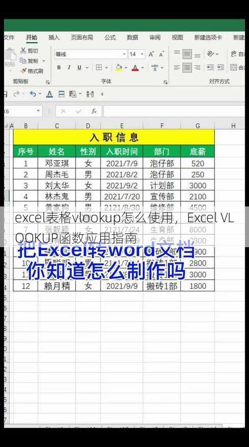 excel表格vlookup怎么使用