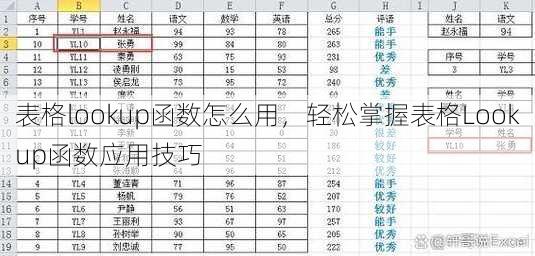 表格lookup函数怎么用